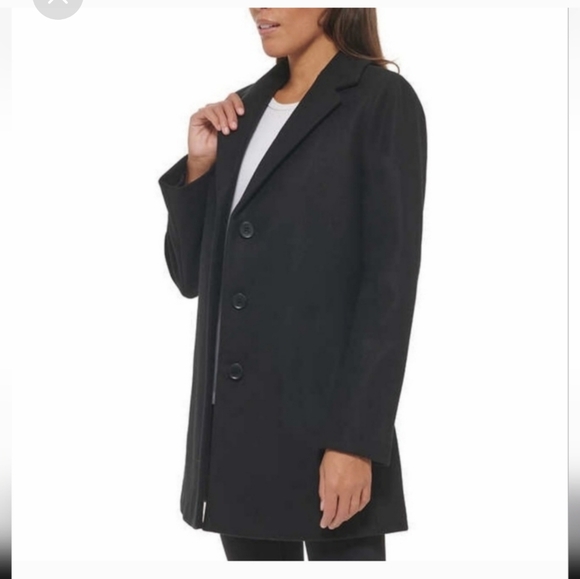 DKNY Ladies Wool Blend Coat - BLACK nwt - Picture 3 of 4